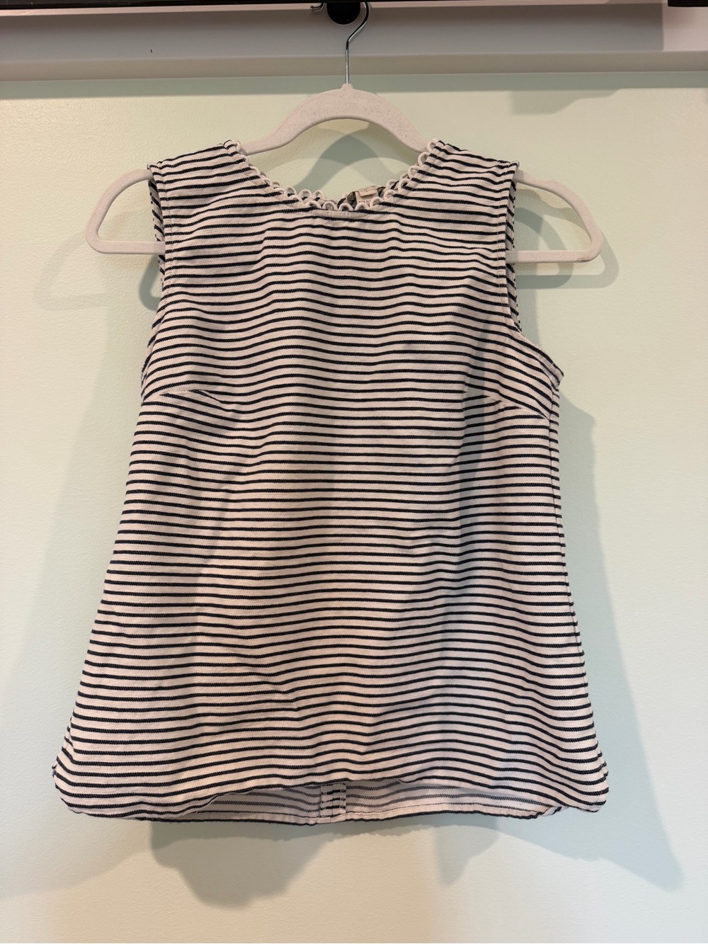 J. Crew Black and White Striped Sleeveless Tank